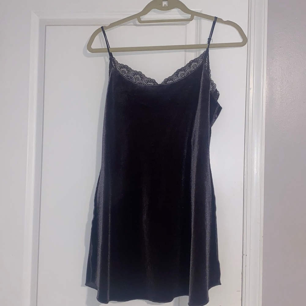 Free People Velvet & Lace Slip Dress